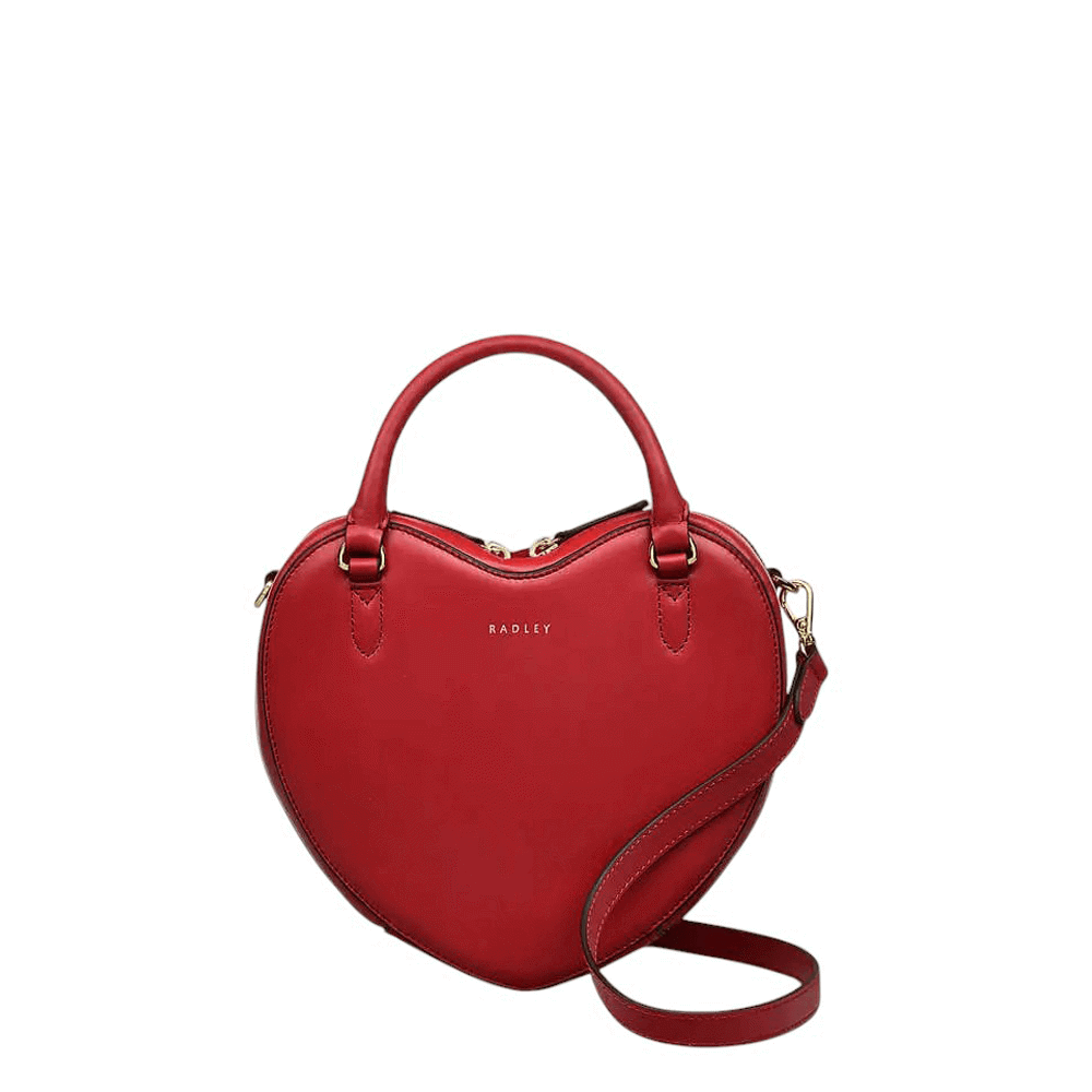 Radley Valentine's Small Crimson Red Leather Crossbody